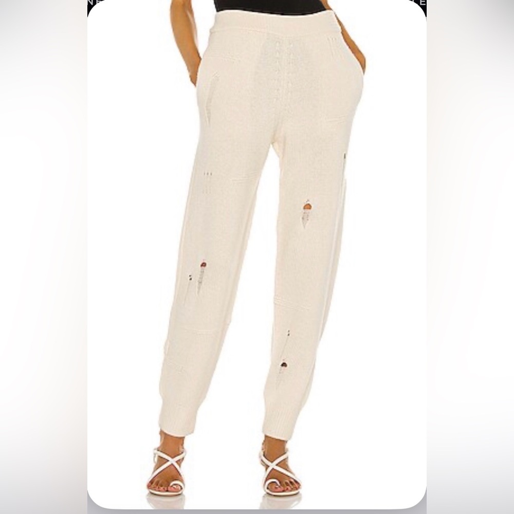 Helmut Lang Powdered Ecru Knit Pants